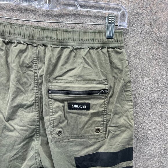 Zanerobe Shorts Mens 32 Green Olive Drawstring Athletic Canvas Drawstring - Picture 3 of 9